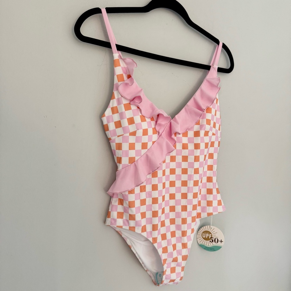 Caden Lane Ruffles One-Piece Swimsuit NWT - Picture 2 of 11